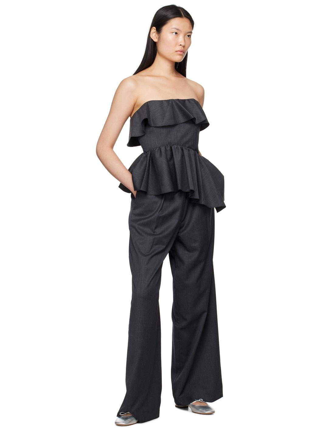 Gray Ruffled Camisole - 4