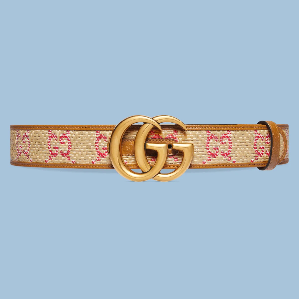 GG Marmont raffia wide belt - 1