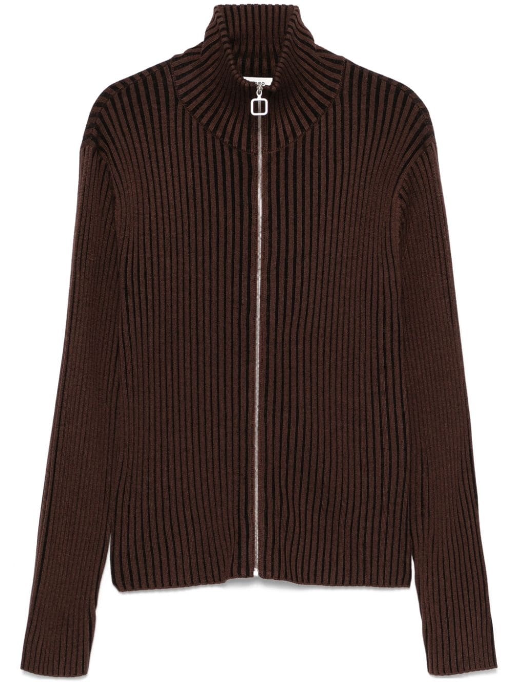 ribbed-knit cardigan - 1