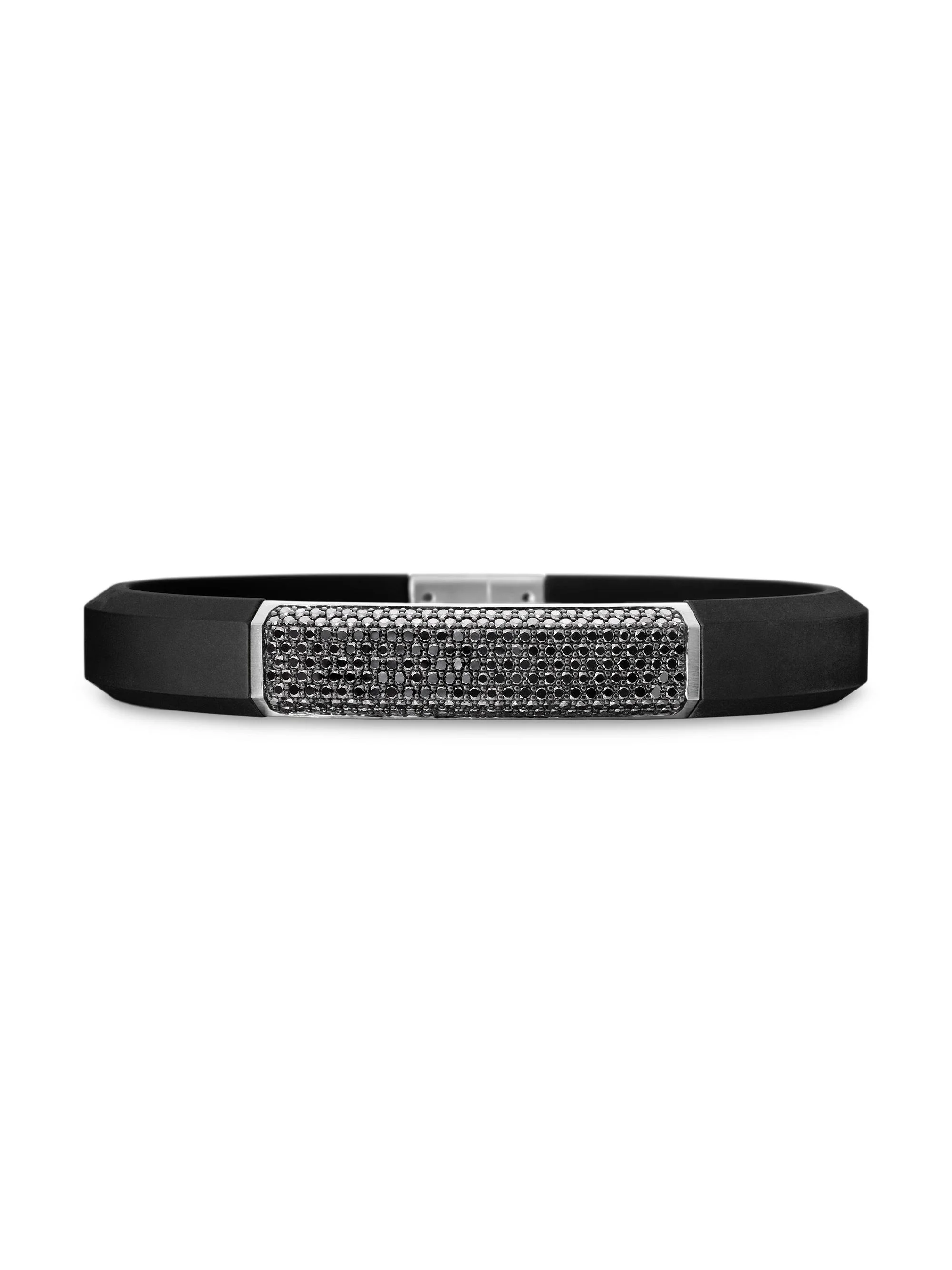 Men's Streamline ID Bracelet In Rubber - Black Diamond - 1
