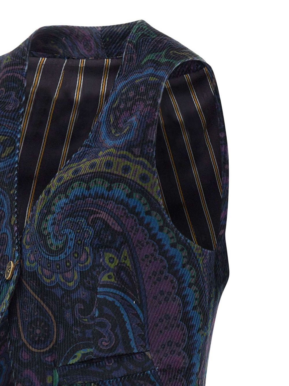 paisley-print corduroy vest - 5