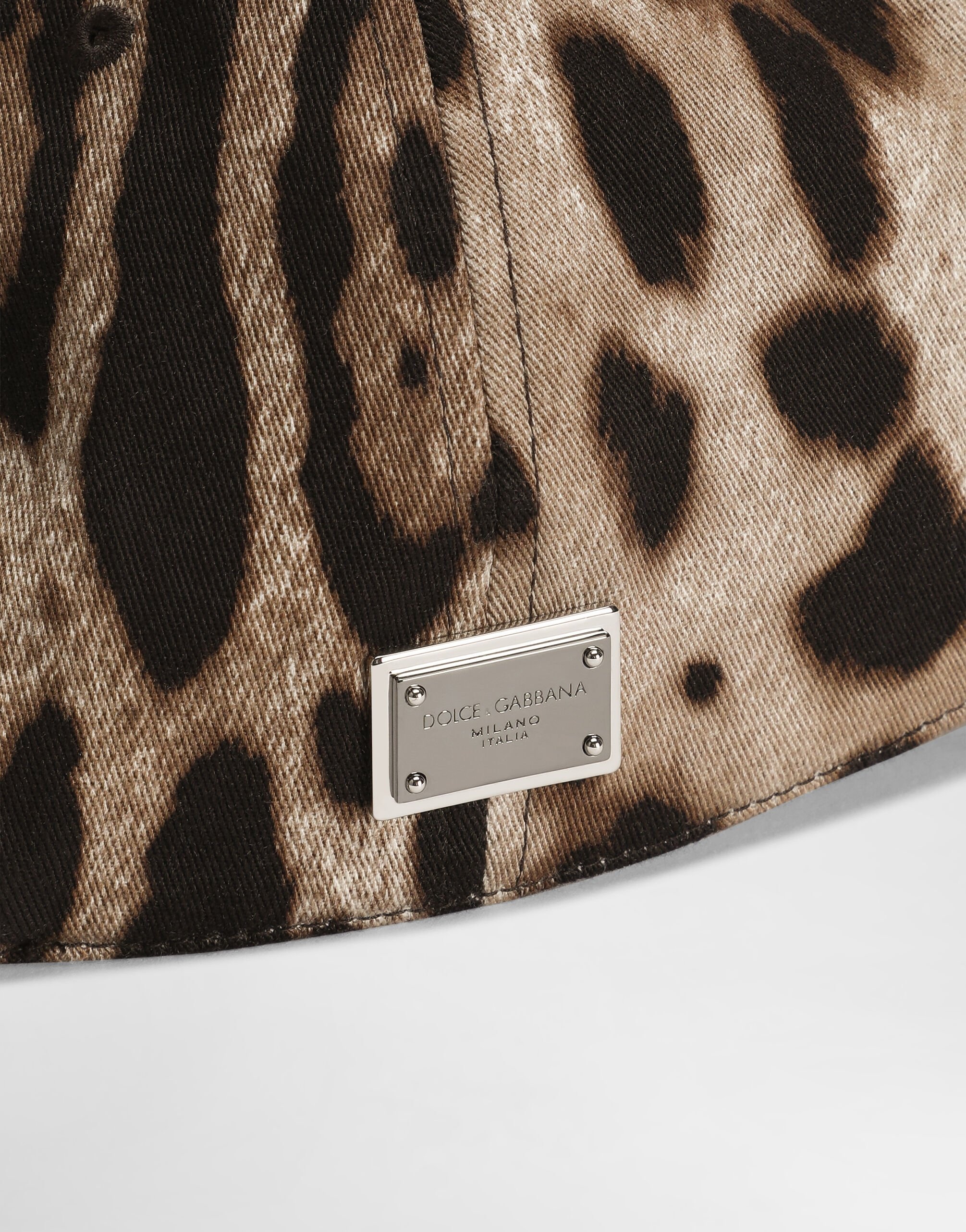 Cotton baseball cap with leopard print - 3