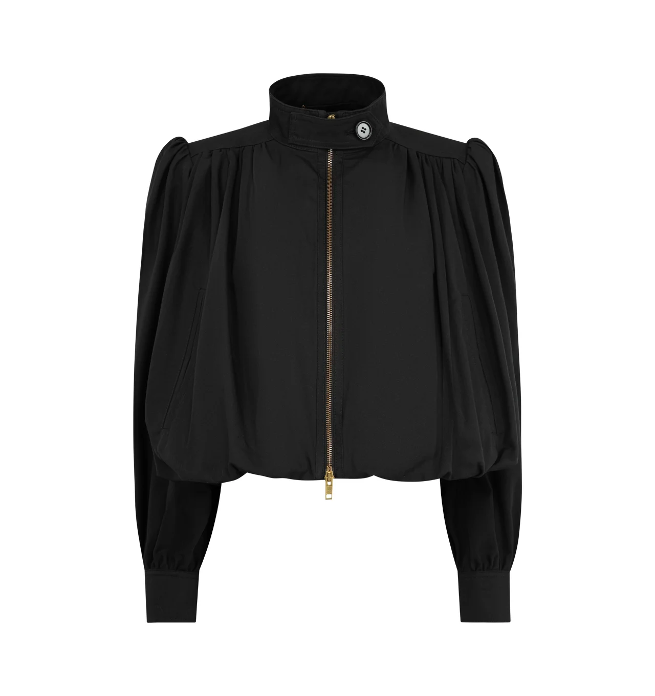 GATHERED BOUCLE JACKET - 1