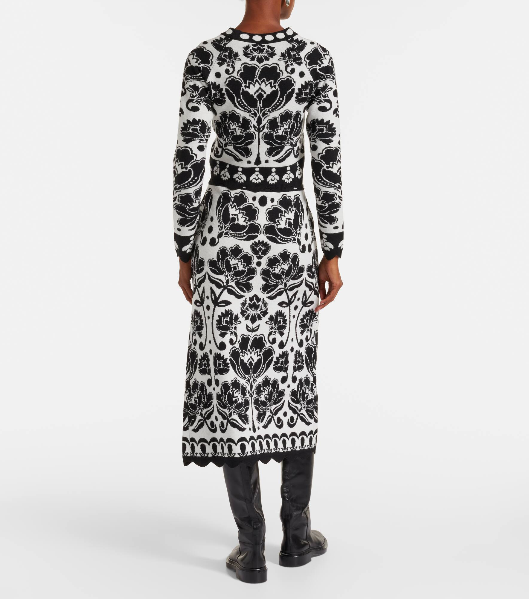 Floral Arabesque jacquard cardigan - 3