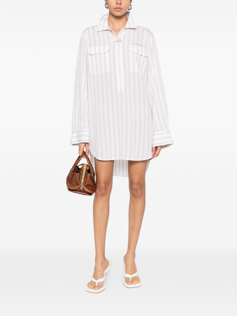 Off-White striped pocketed mini dress outlook