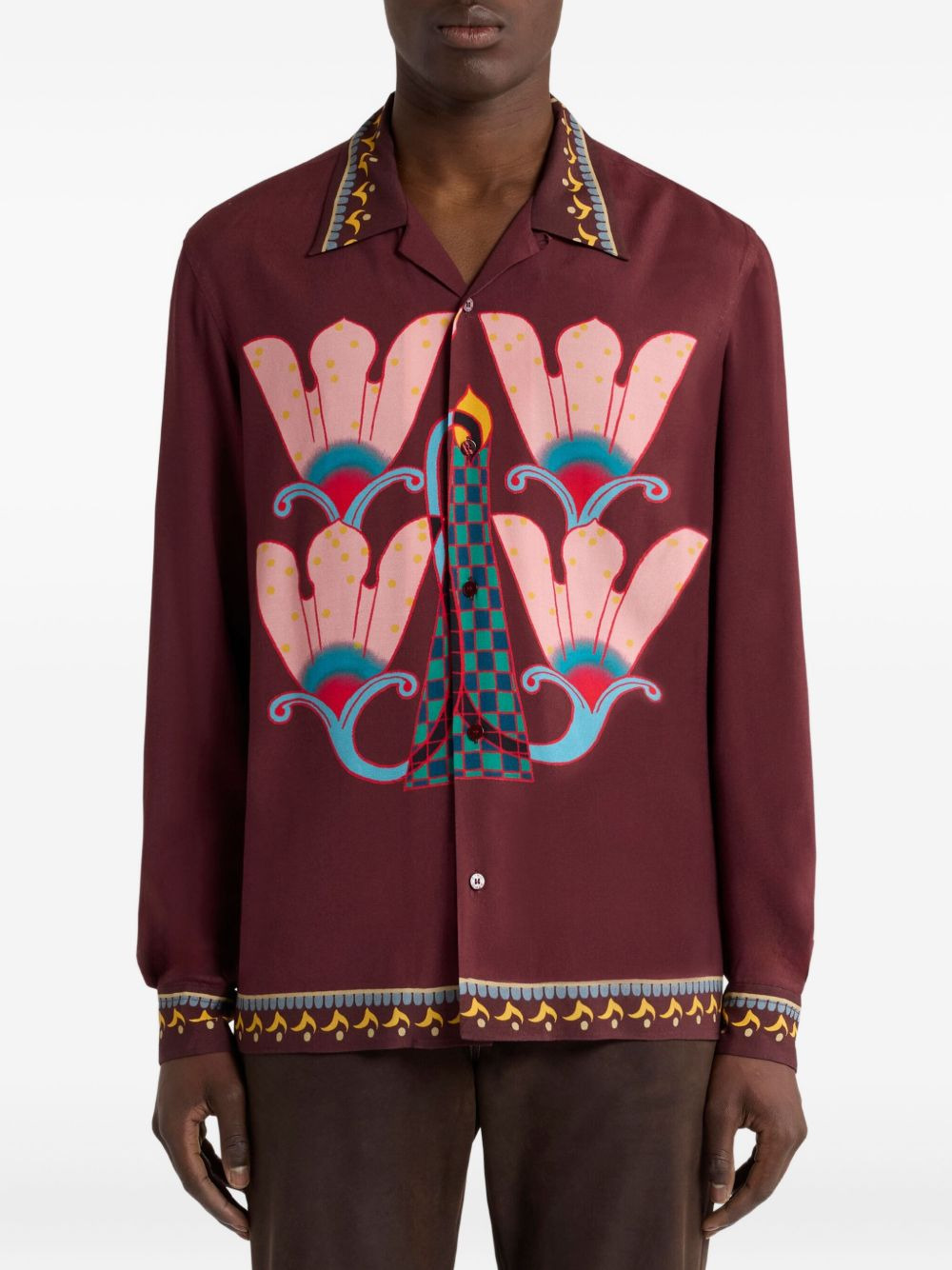placed-print long-sleeve shirt - 2