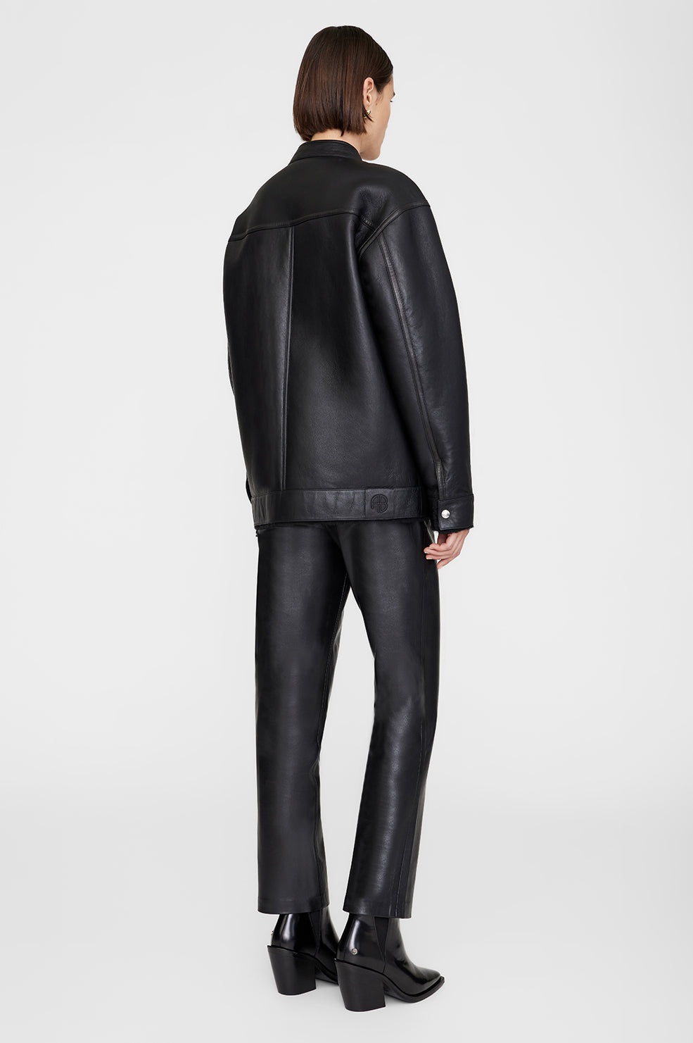 Henry Jacket - Black Leather With Shearling - 3