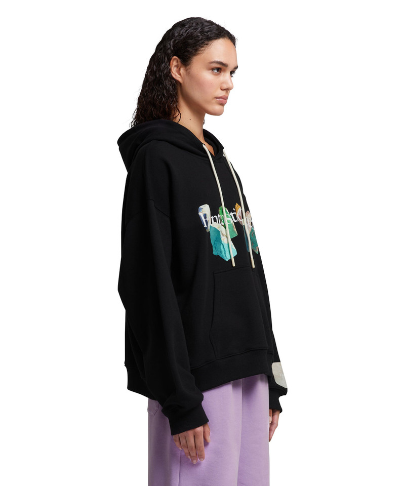 "FANTASTIC GREEN INVERSE SERIES" organic cotton hooded sweatshirt 8