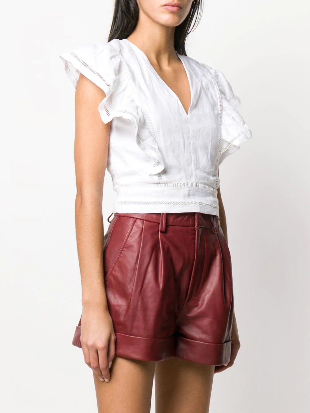 ruffled crop blouse - 3