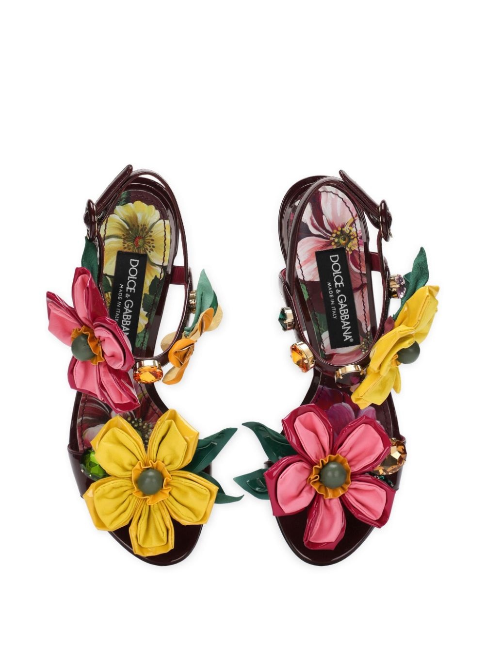 floral-appliquÃ© ankle-strap sandals - 4