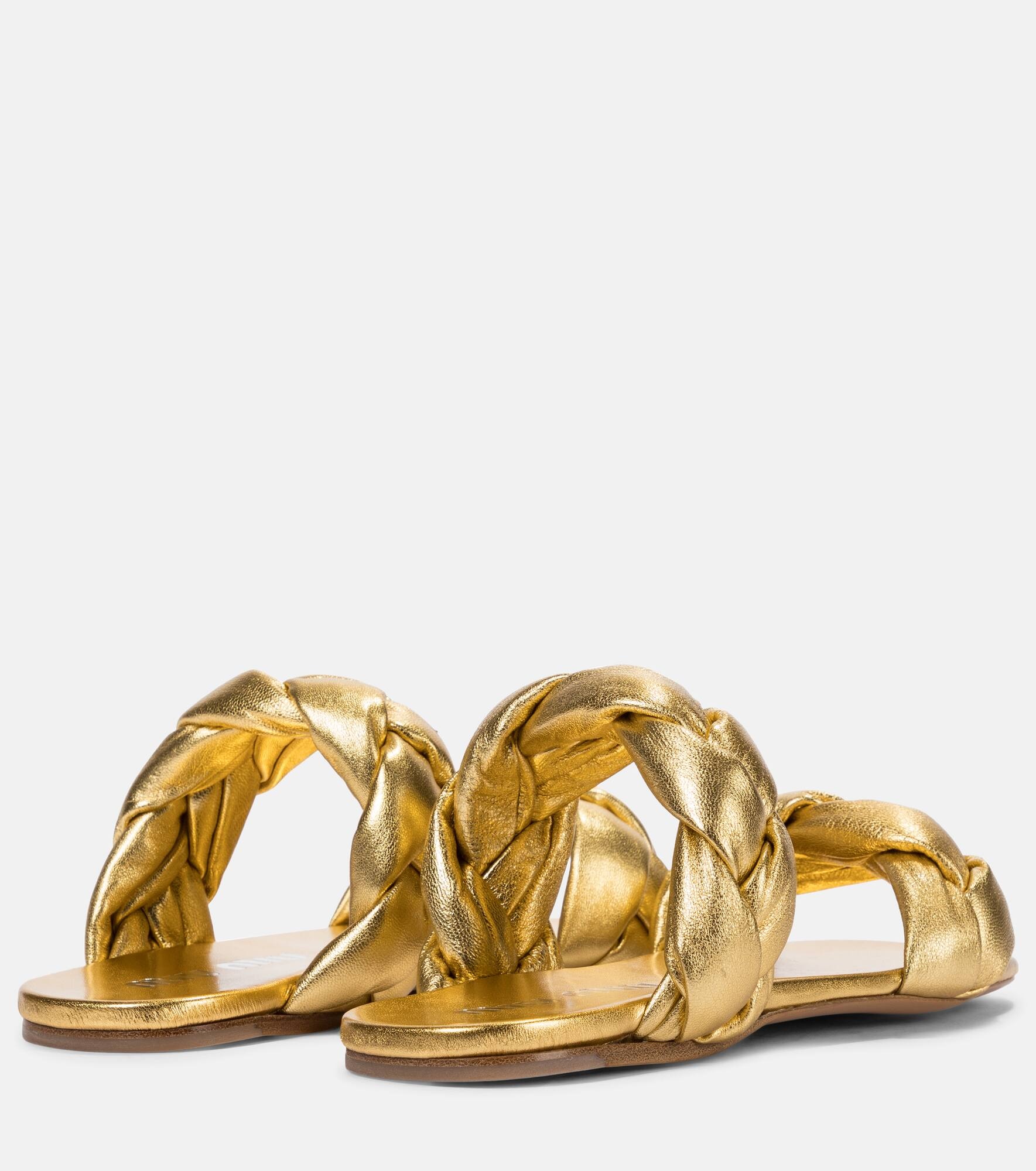 Braided leather slides - 3