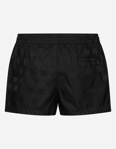 Dolce & Gabbana Short swim trunks with jacquard DG Monogram outlook
