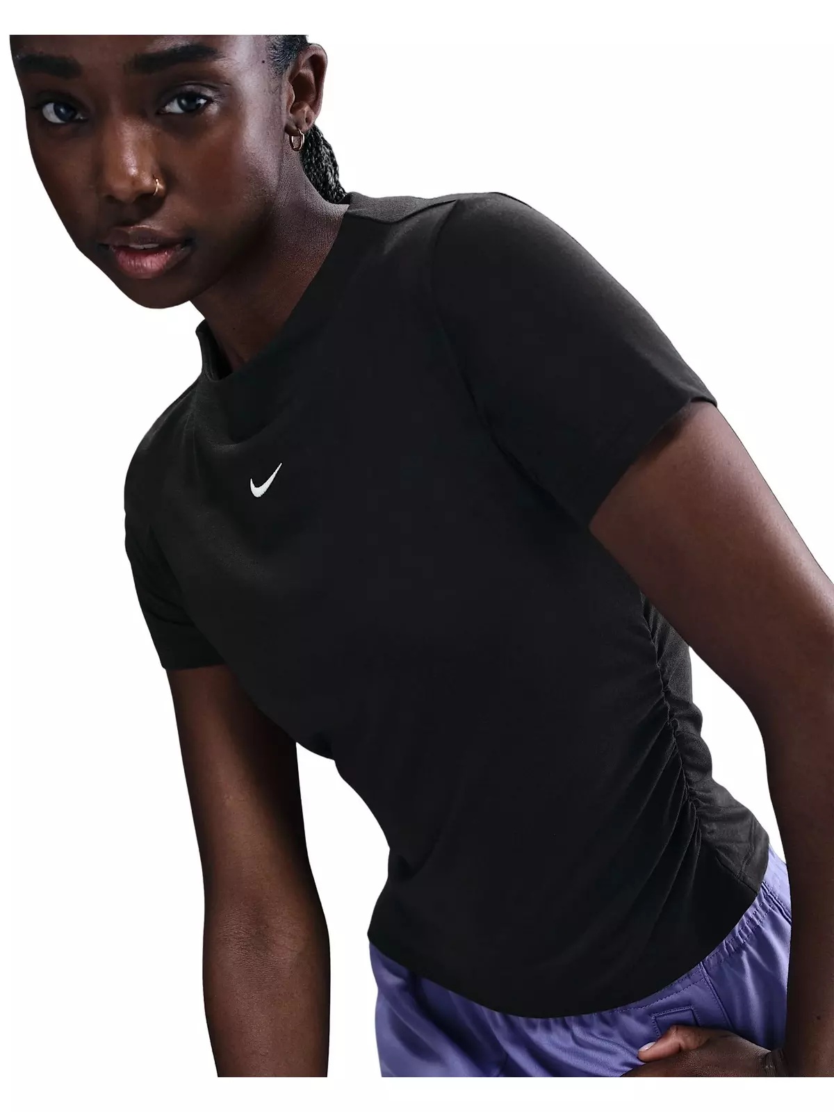 Women's Sportswear Chill Knit Tight Short-Sleeve Mock-Neck Top -Black - 3