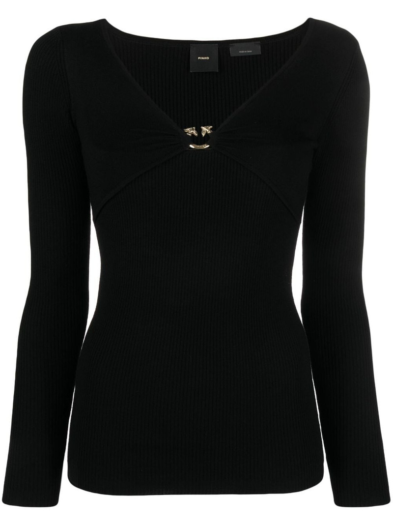 Love Birds ribbed-knit top 1