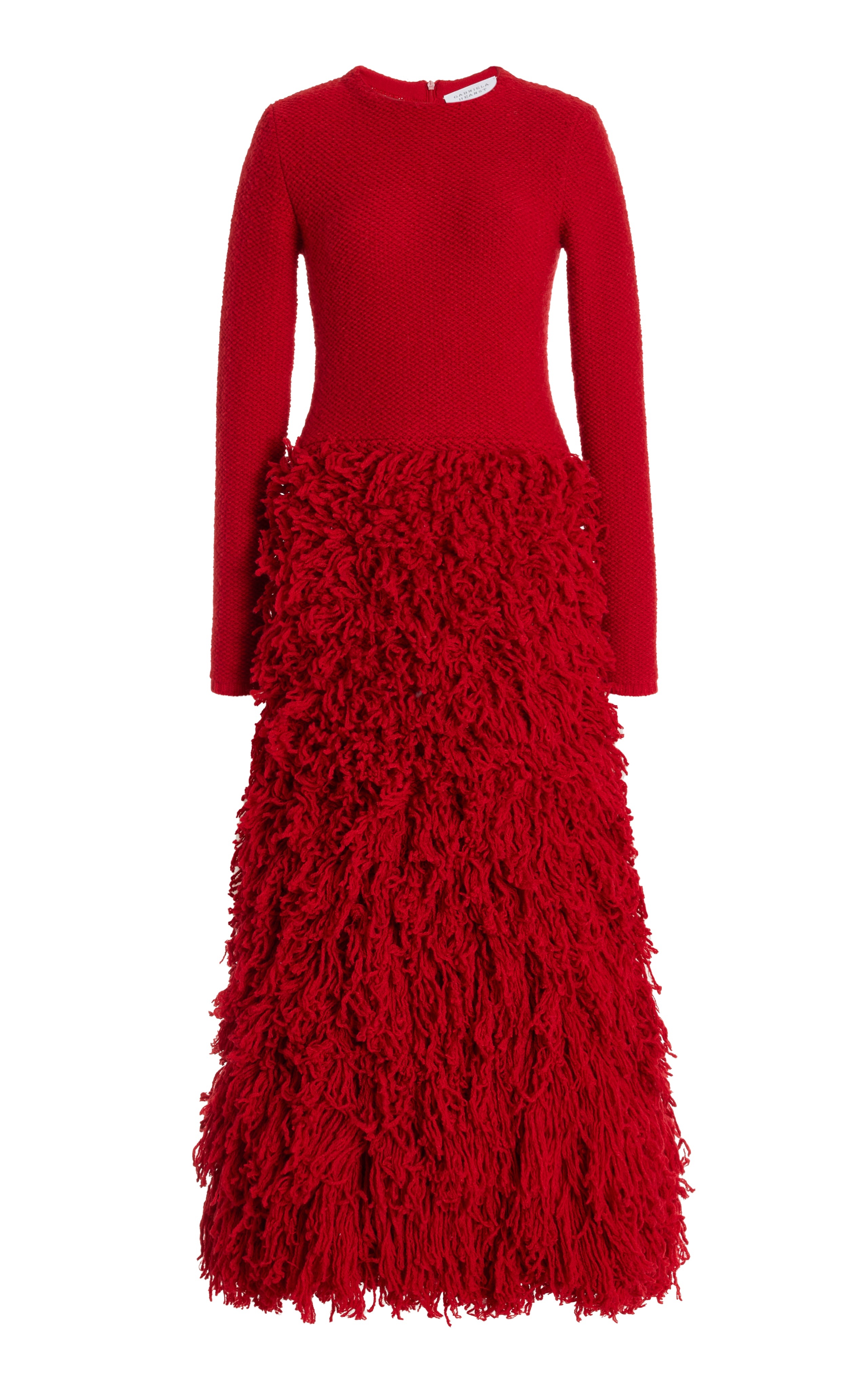 Turner Knit Dress in Scarlet Red Virgin Wool Cashmere Silk - 1