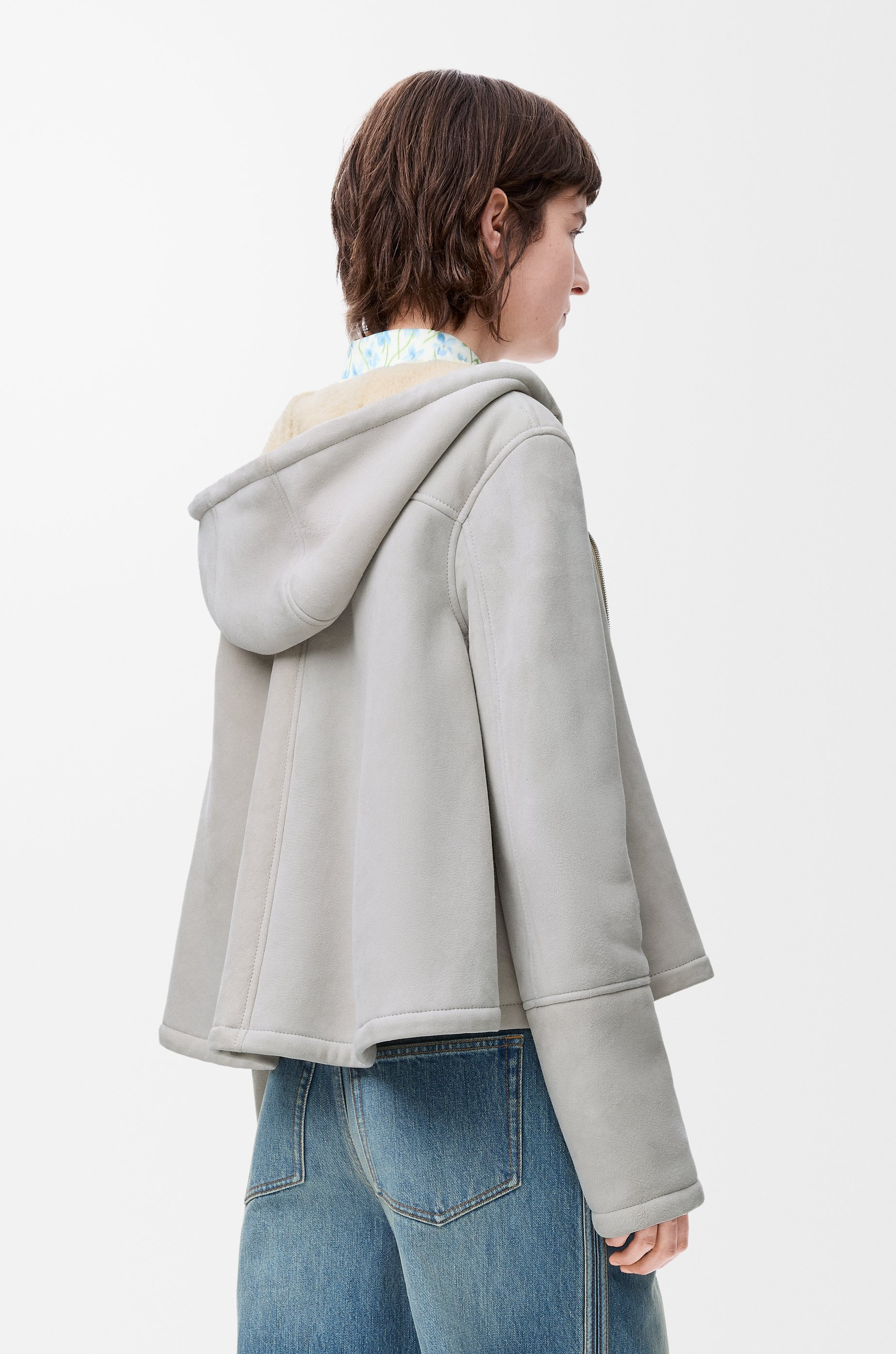 Hooded jacket in shearling - 4