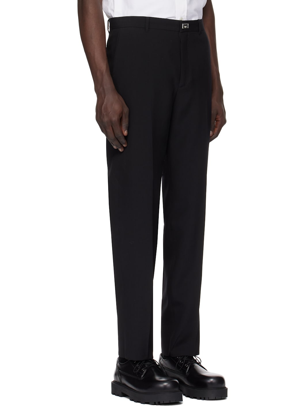 Black Slim Fit Tailored 2G Clip Trousers - 2