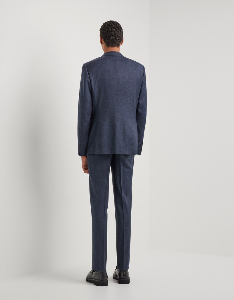 LIGHT BLUE DENIM-EFFECT WOOL REGULAR-FIT SUIT 131