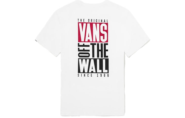 Vans Alphabet Printing Short Sleeve Couple Style White VN0A4MM5WHT - 2