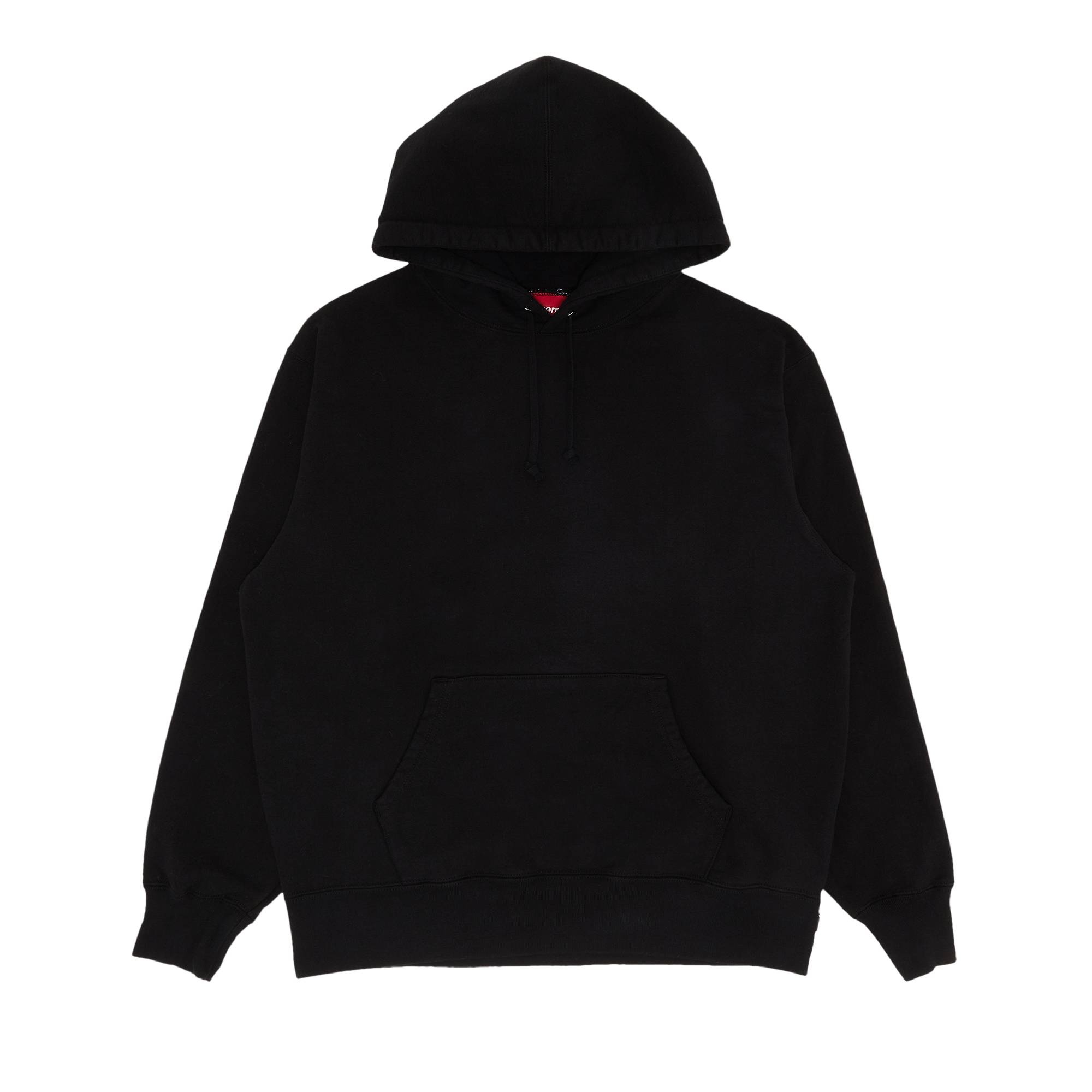 Supreme Satin Appliqu� Hooded Sweatshirt 'Black' - 1