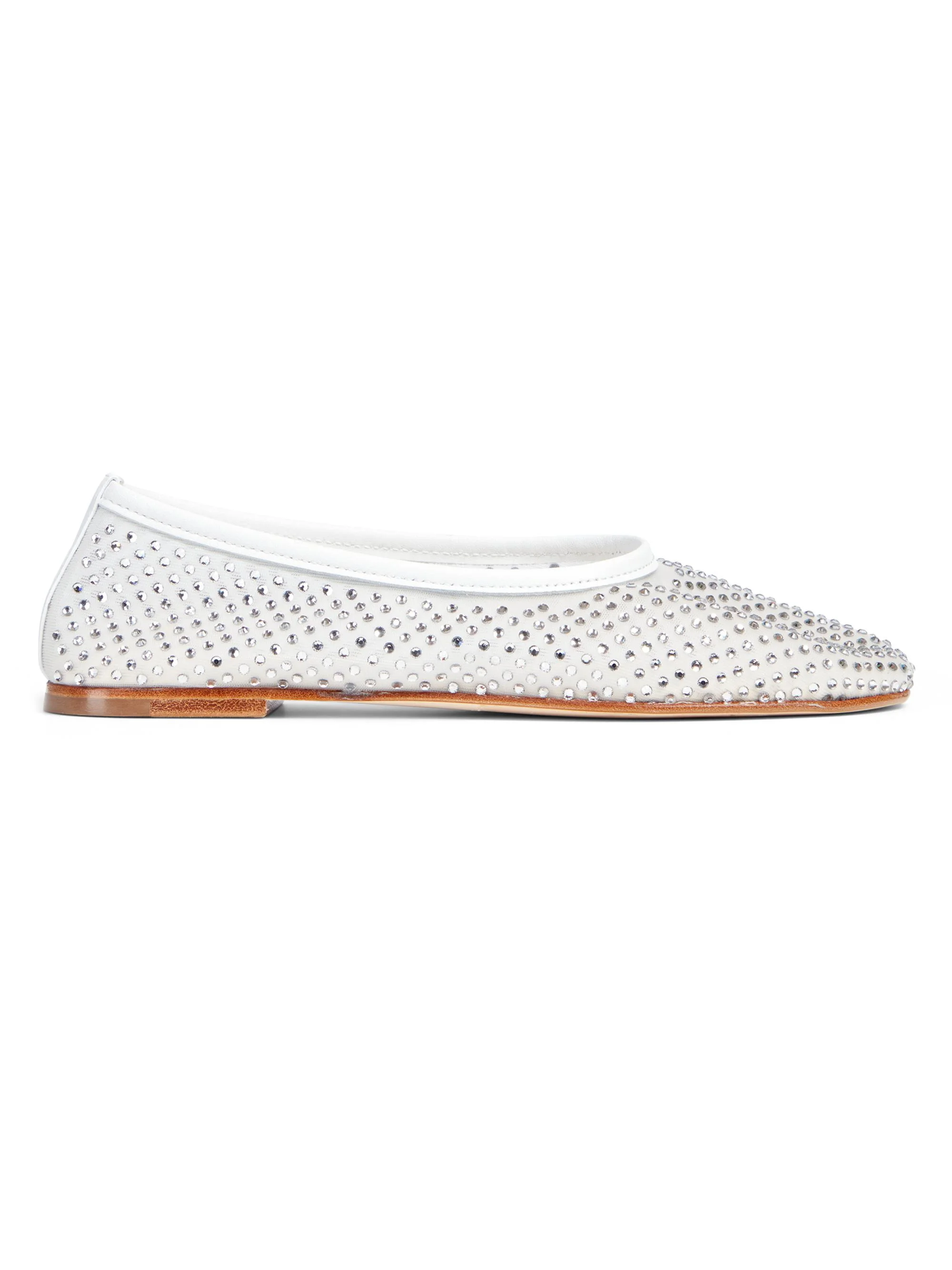Women's Balla Crystal-Embellished Mesh Flats - White - 1