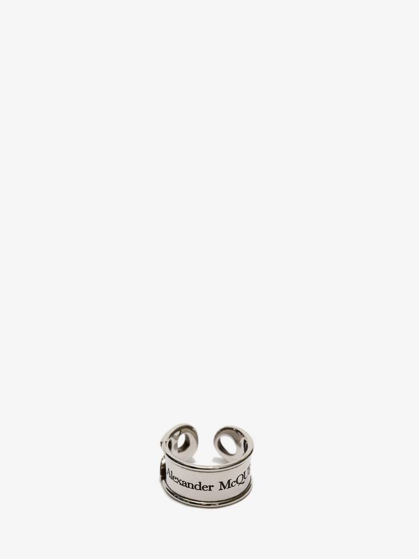 Safety Pin Ring in Grey - 3