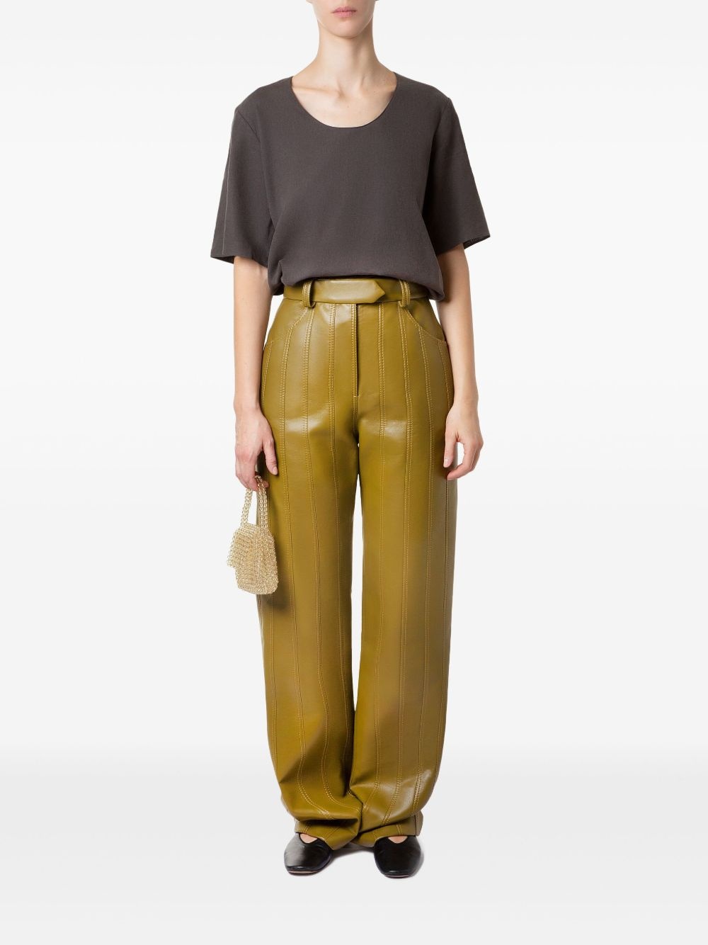 faux-leather trousers - 2