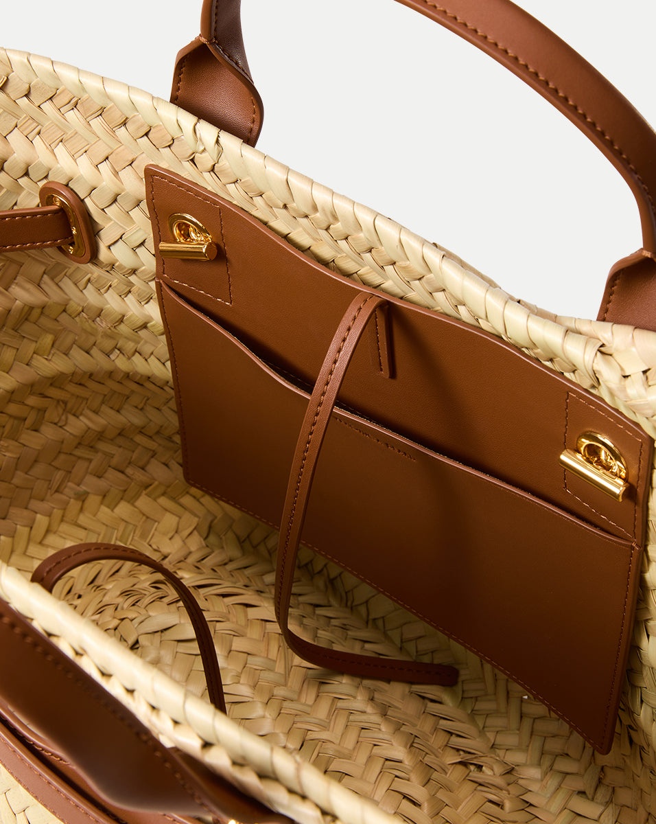 VERONICA BEARD RAFFIA DASH BASKET TOTE - 4