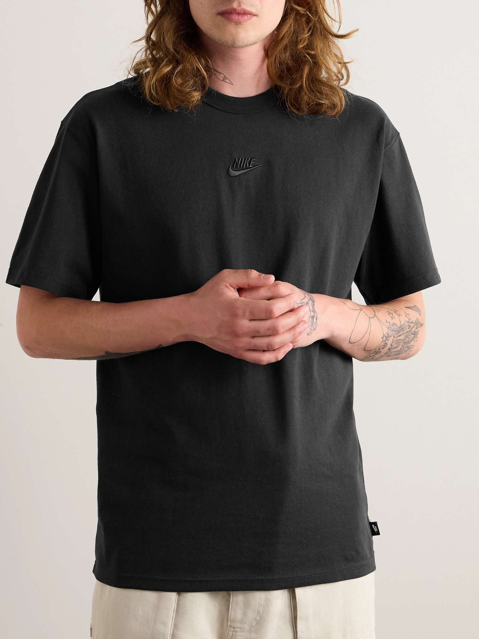 Sportswear Premium Essentials Logo-Embroidered Cotton-Jersey T-Shirt - 3