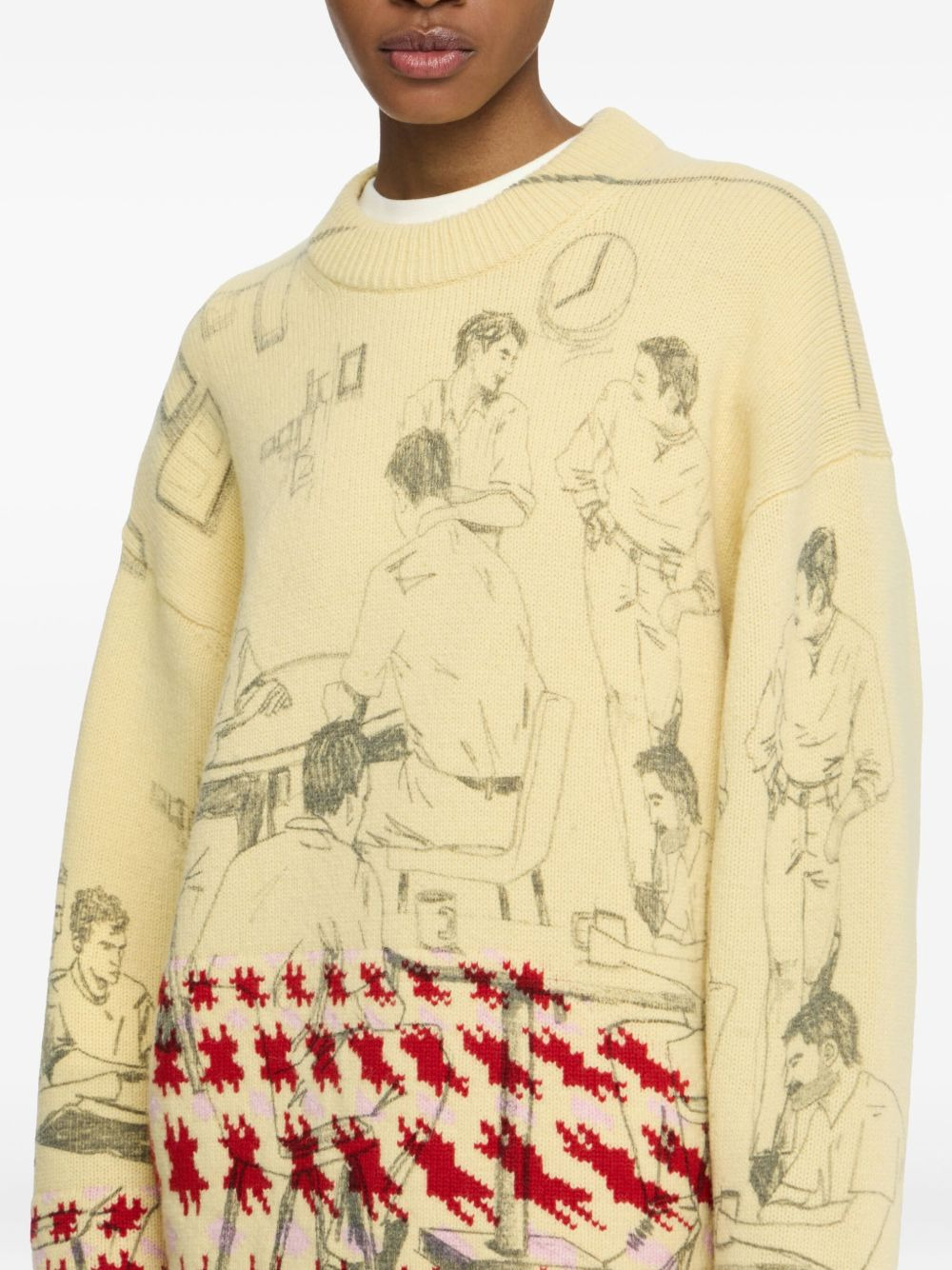 patterned-intarsia jumper - 4