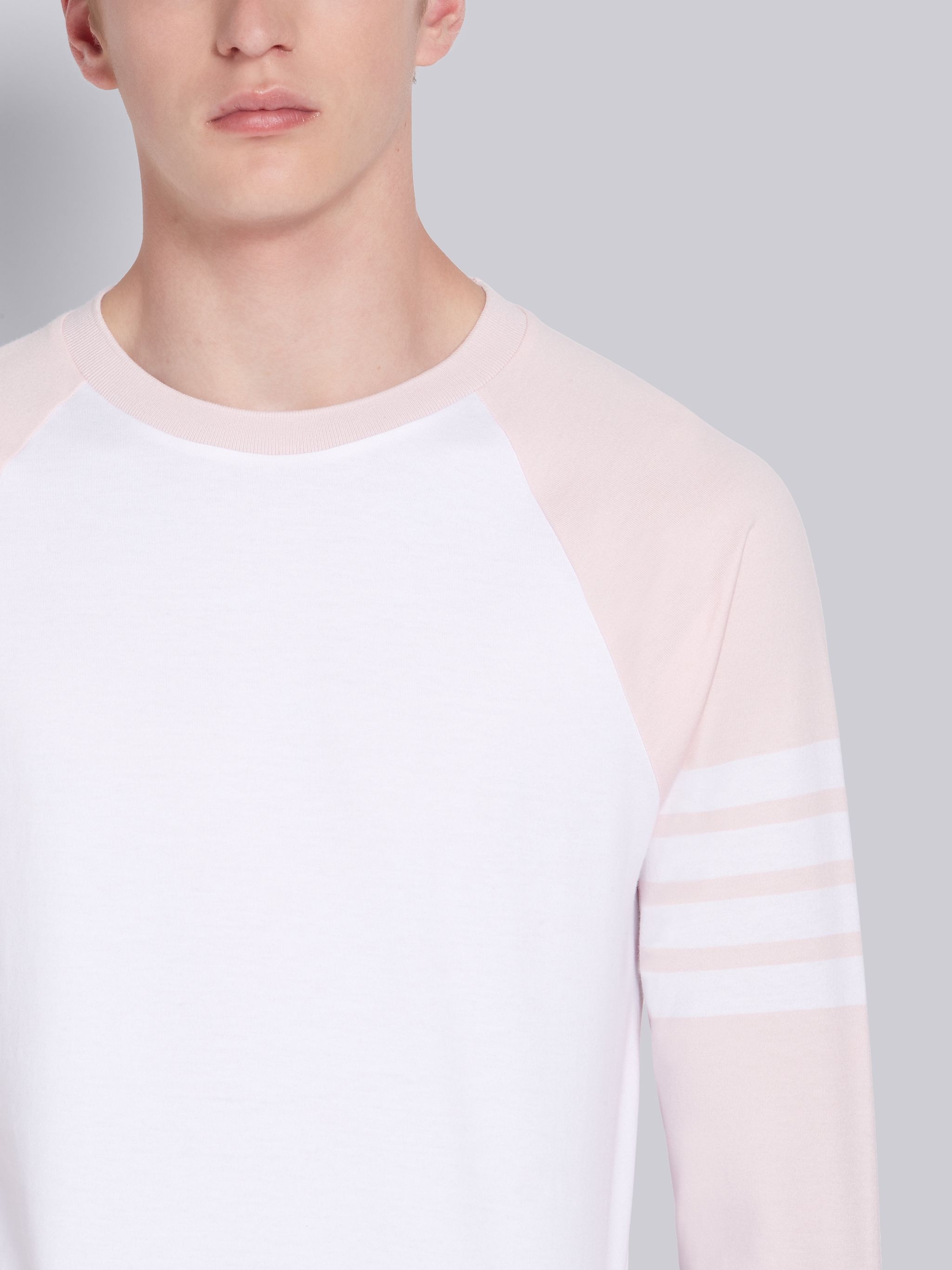 Pink Medium Weight Jersey 3/4 Sleeve 4-Bar Baseball Tee - 5