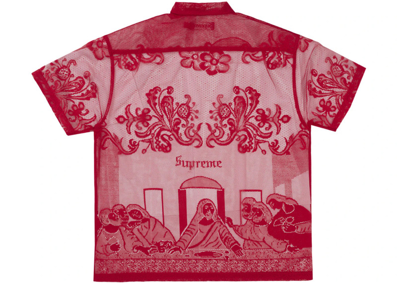 Supreme Supreme Last Supper Lace S/S Shirt Red outlook