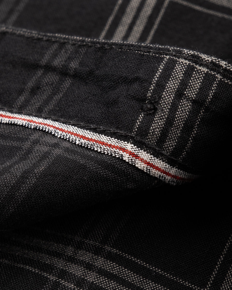 5OZ SELVEDGE SHORT SLEEVED MADRAS CHECK WORK SHIRT - BLACK - 11