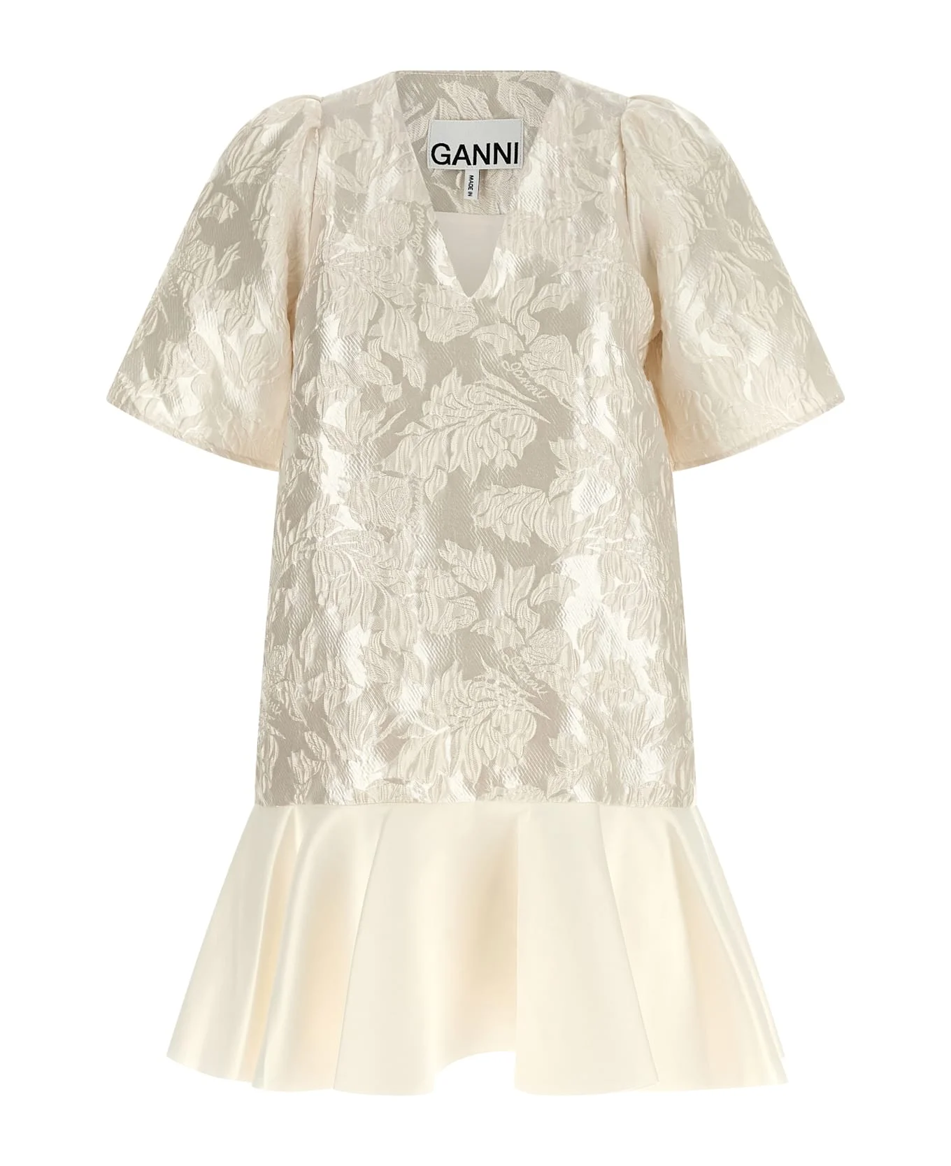 'satin Cloque' Mini Dress - 1