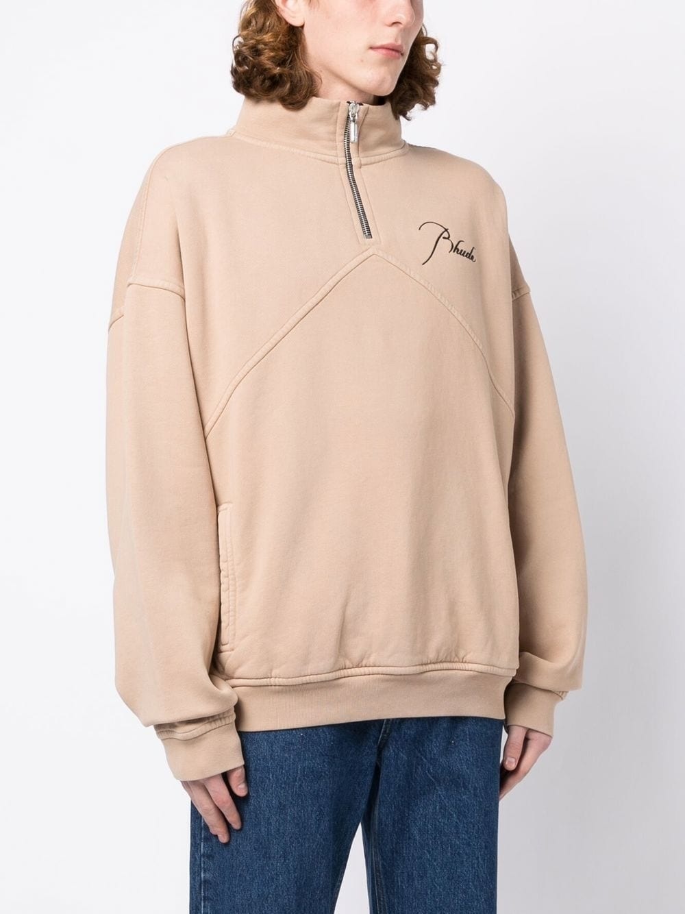 logo-embroidered high-neck sweatshirt - 3