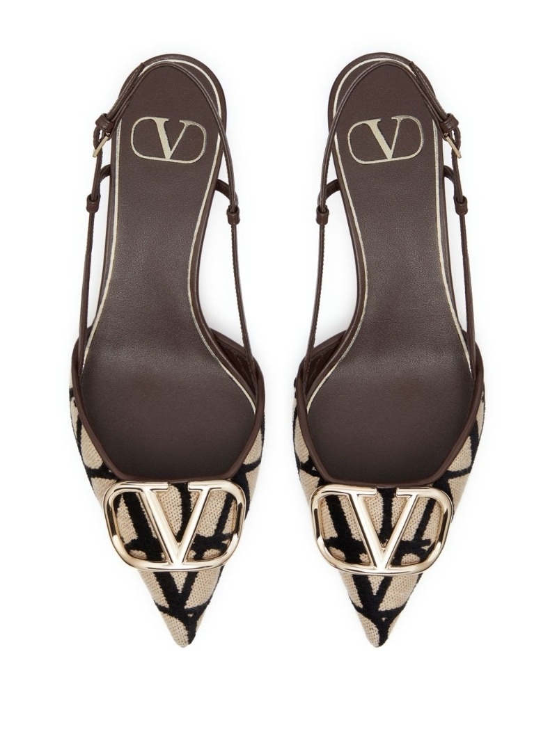 logo plaque slingback pumps - 4