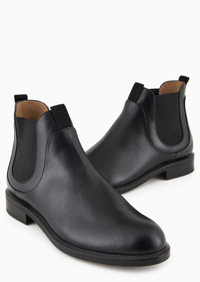 EMPORIO ARMANI Leather Icon Chelsea boots outlook