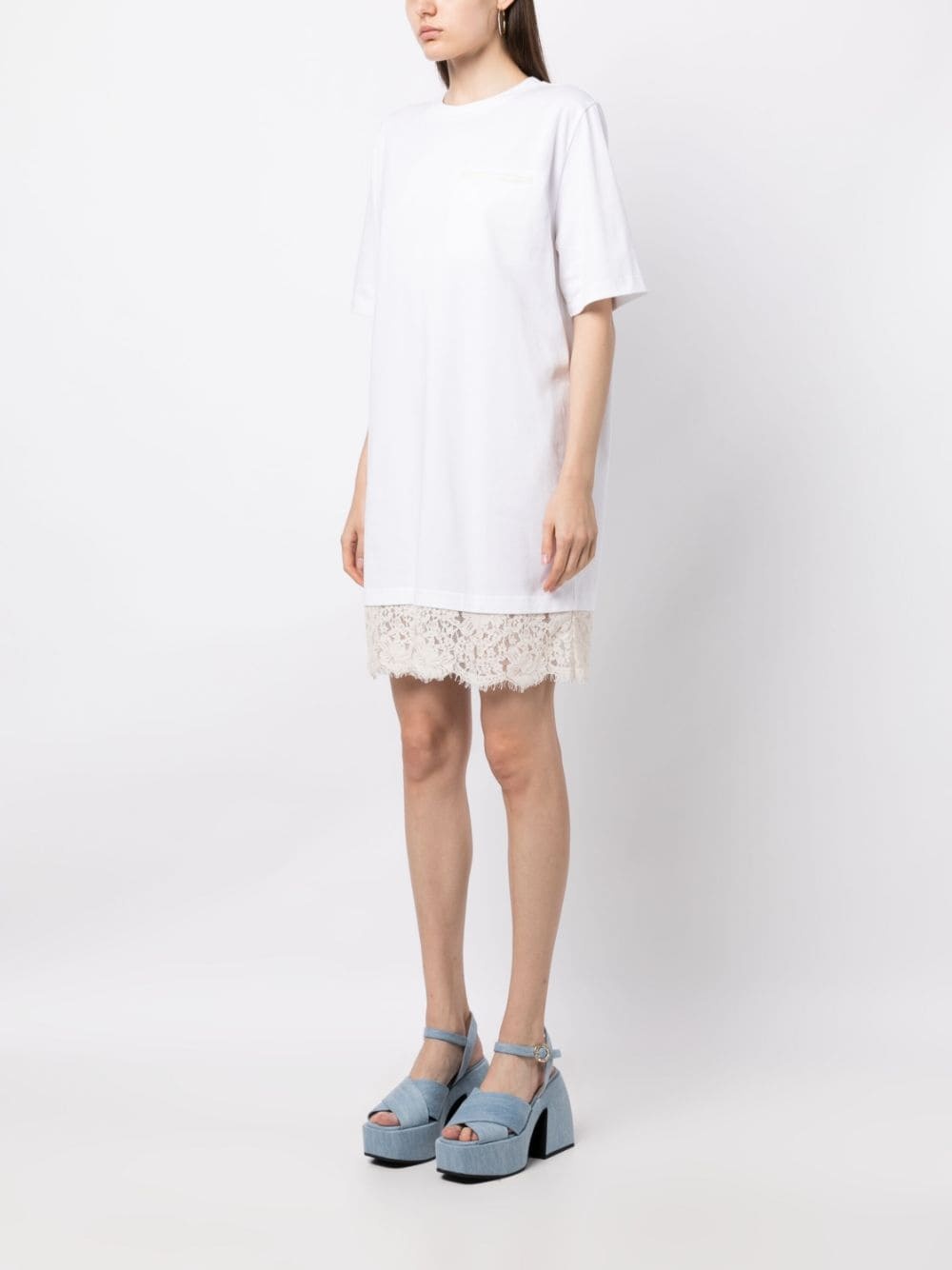 Romantic lace-embellished T-shirt dress - 3