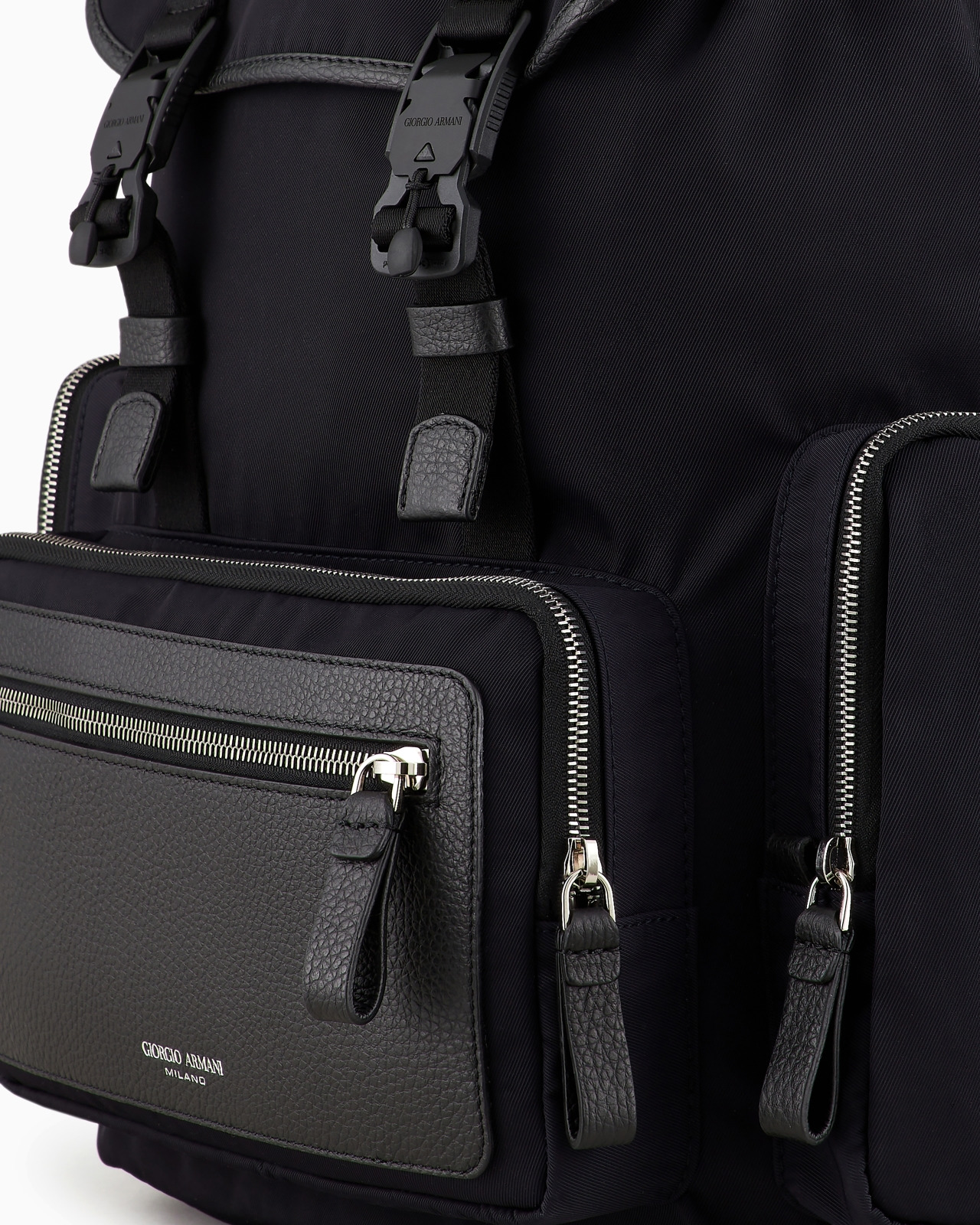 Recycled-nylon and pebbled-leather backpack ASV - 5