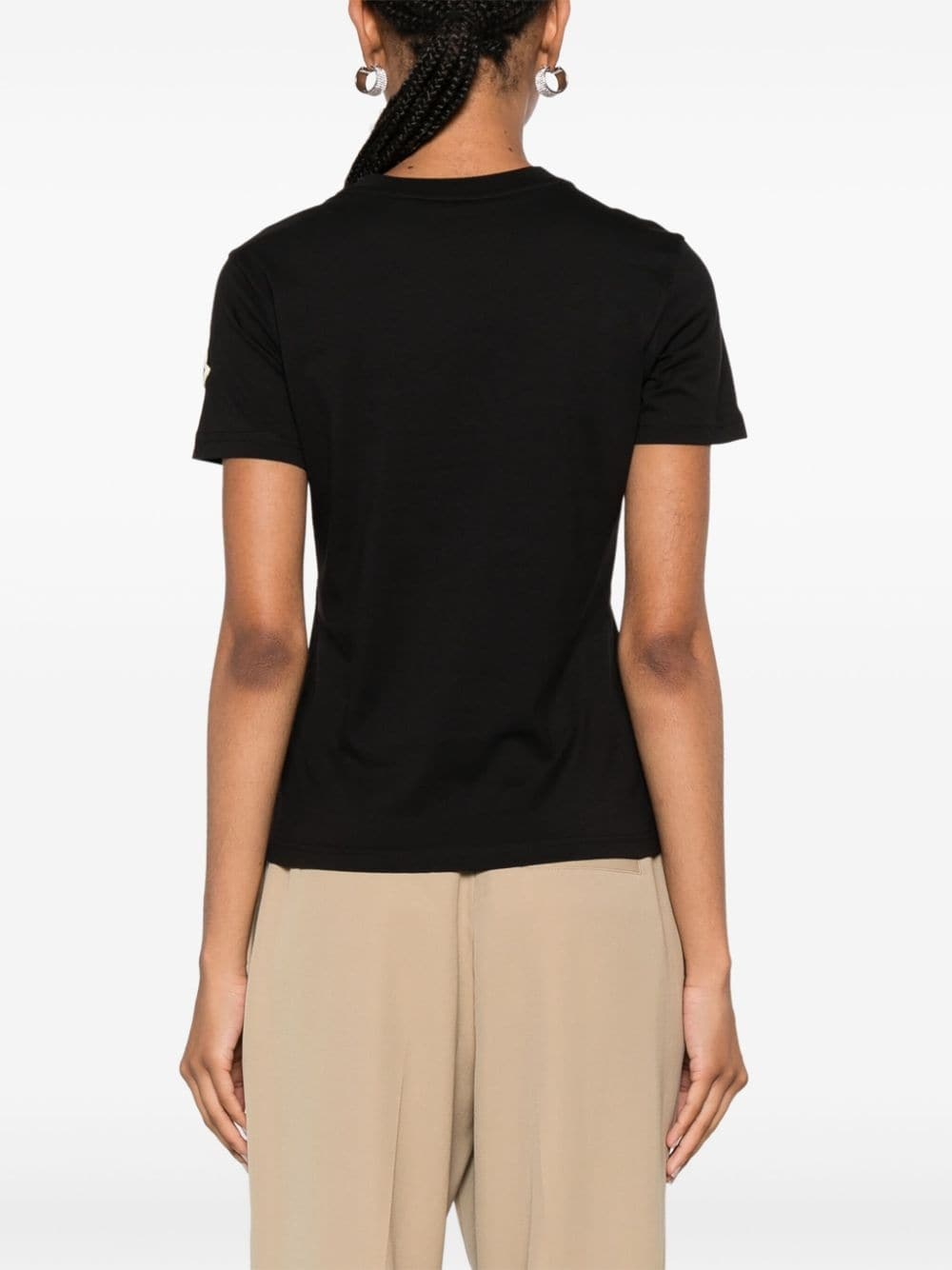logo-embroidered cotton T-shirt - 4