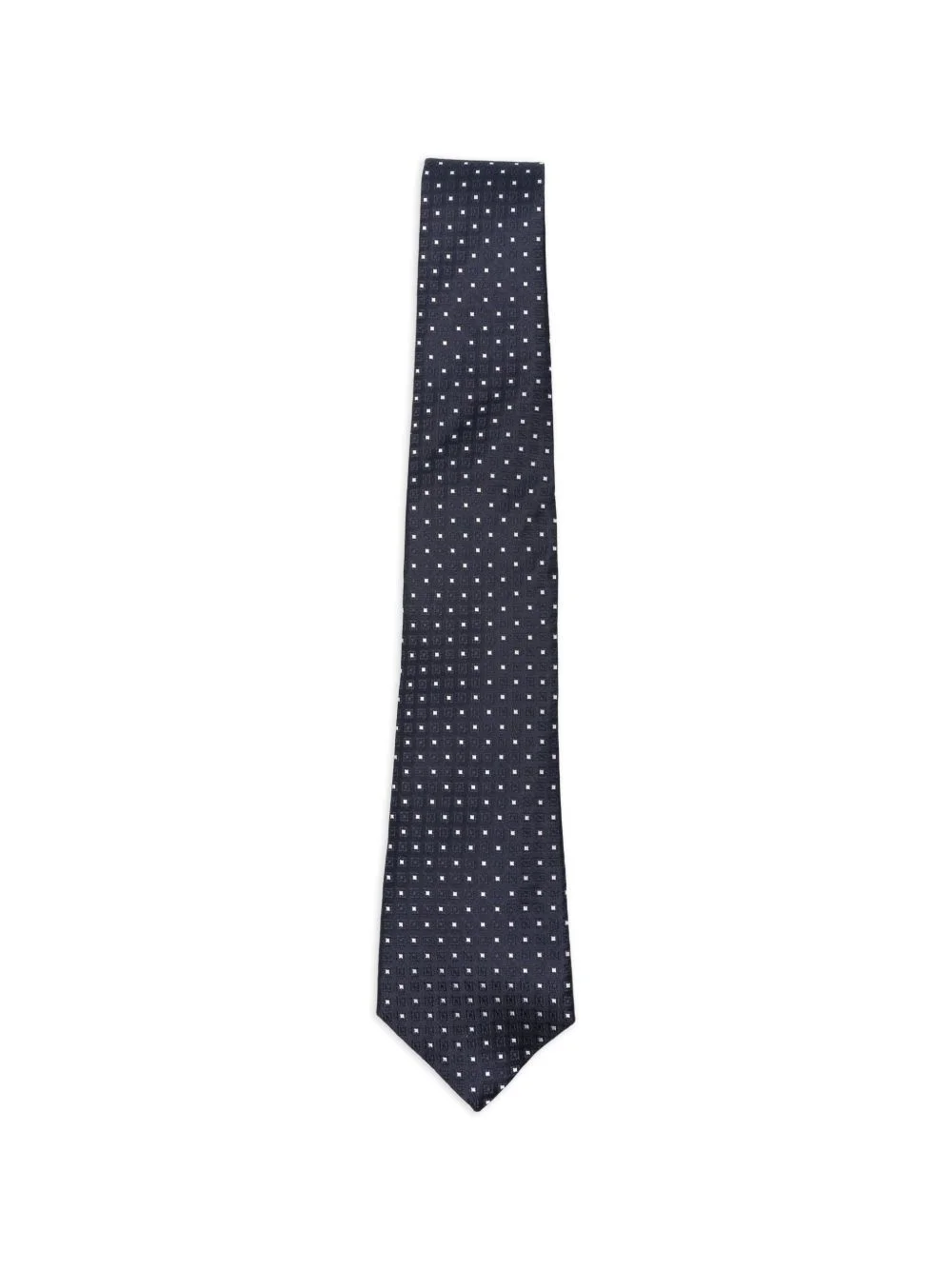 geometric-pattern silk tie - 1