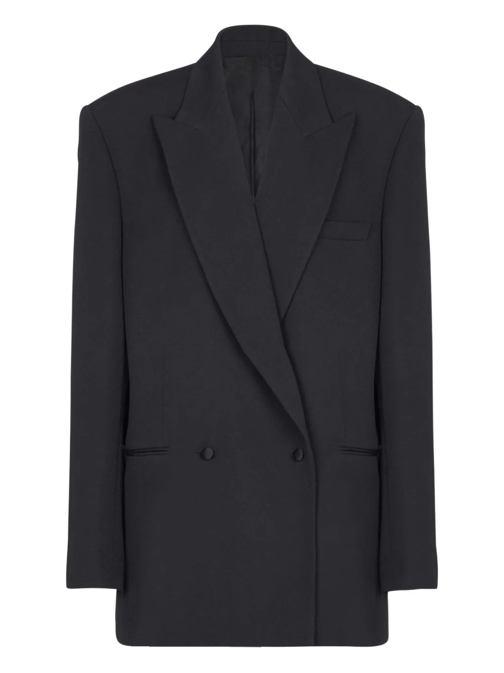 grain-de-poudre double-breasted blazer - 1