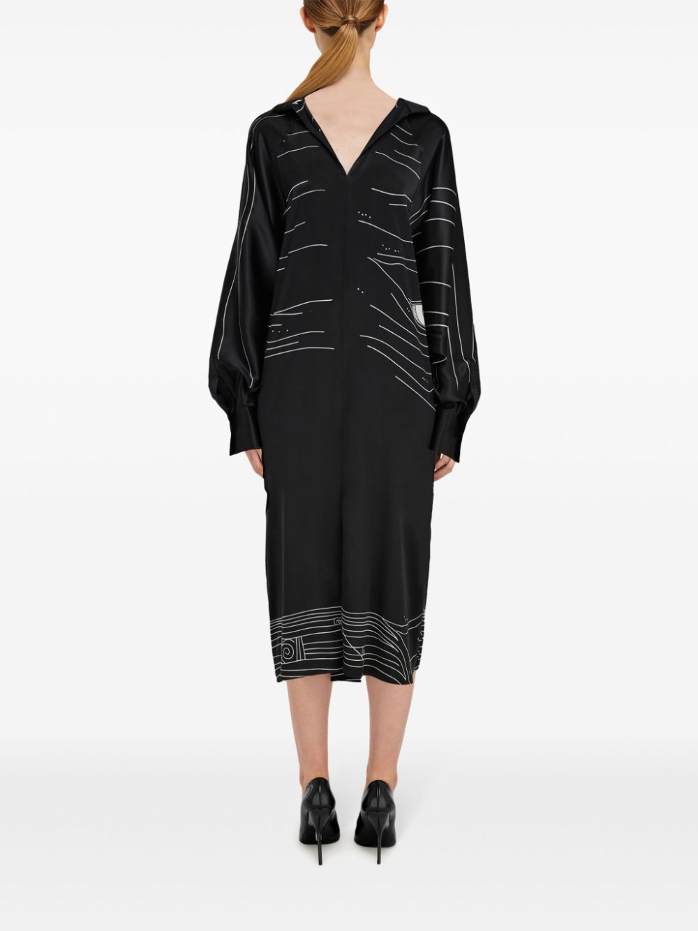 Spirit print satin dress - 3