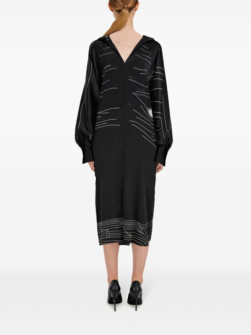 Spirit print satin dress 3