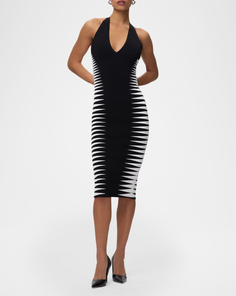 HERVE LEGER The Amaris Geometric Bandage Midi Dress outlook