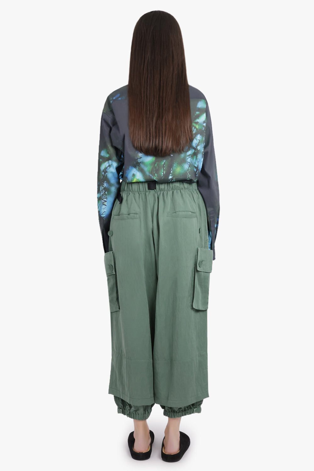 LOOSE FIT CUFFED CARGO PANT WITH OVERSIZED POCKETS | GREEN - 5