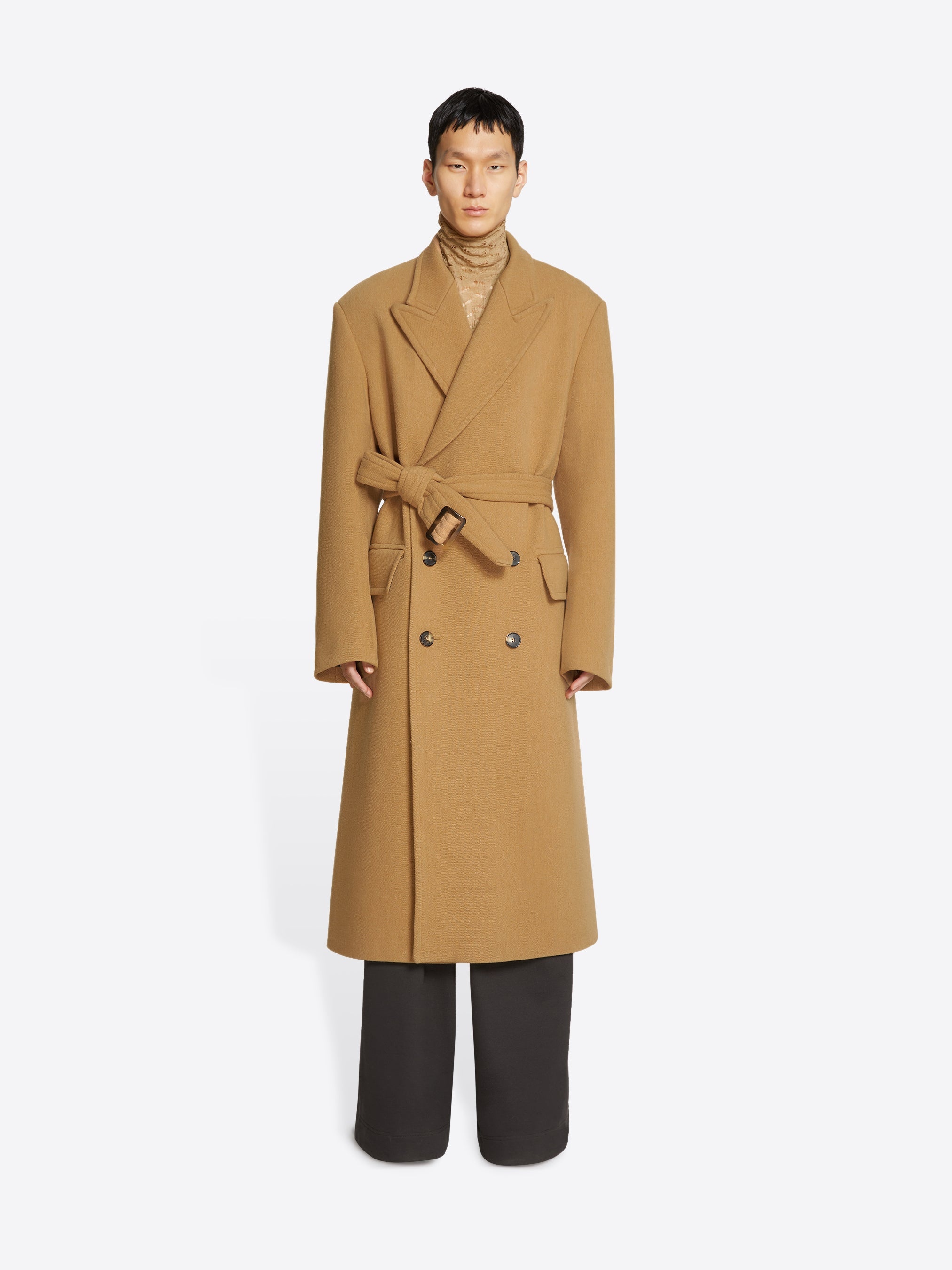 Dries Van Noten WOOL BELTED COAT | REVERSIBLE