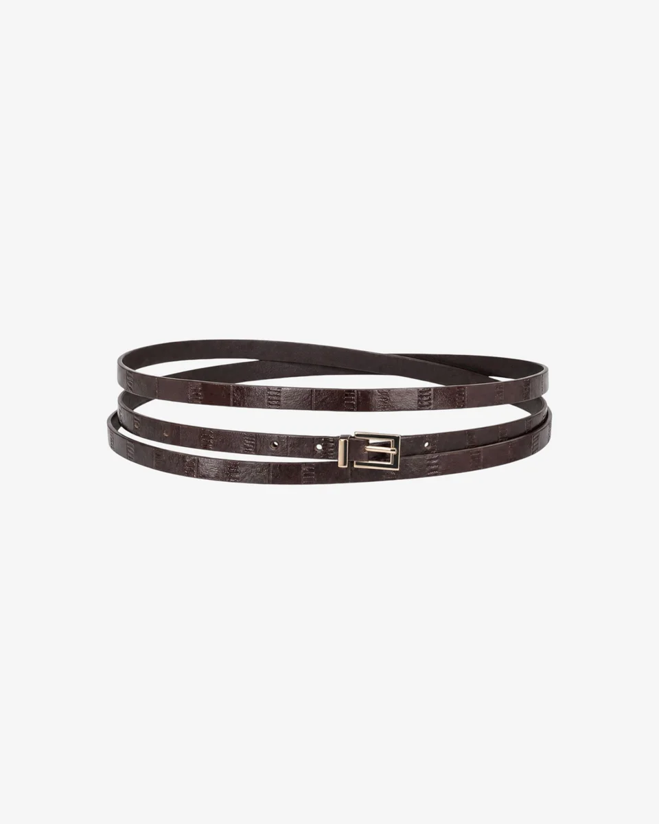 THIN BROWN LEATHER BELT - 1