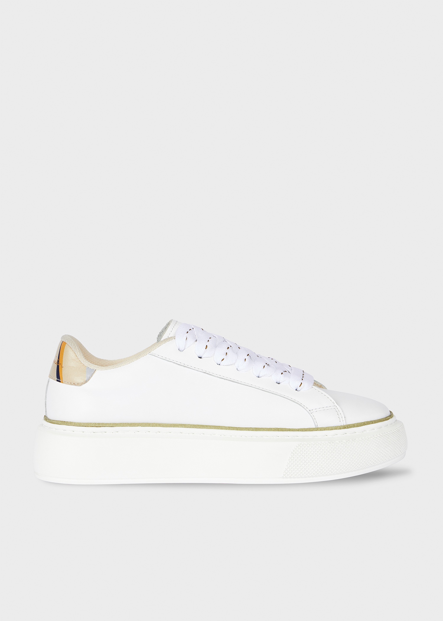 Women's White Leather 'Guppy' Platform Trainers - 1