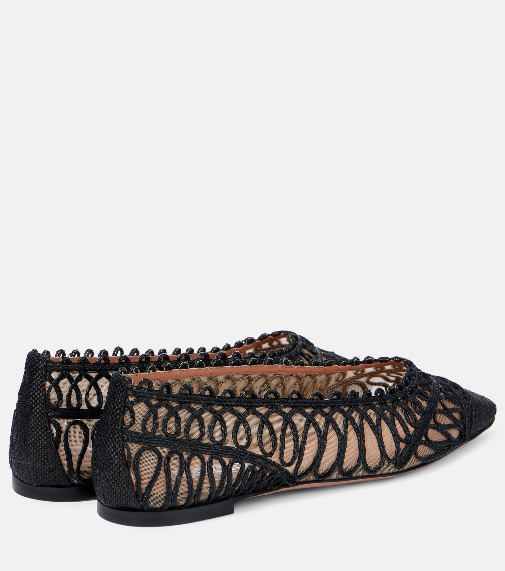 Kahlo raffia and mesh ballet flats - 2